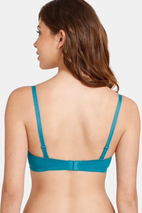 Rosaline Padded Wired 3/4th Coverage T-Shirt Bra - Harbor Blue