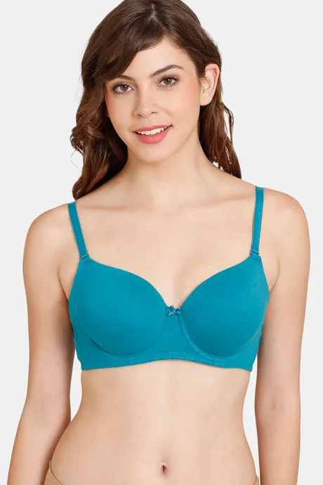 Rosaline Padded Wired 3/4th Coverage T-Shirt Bra - Harbor Blue