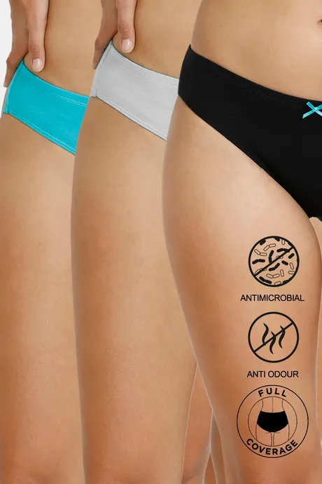 Anti-Microbial Low Rise Full Coverage Bikini Panty (Pack of 3)