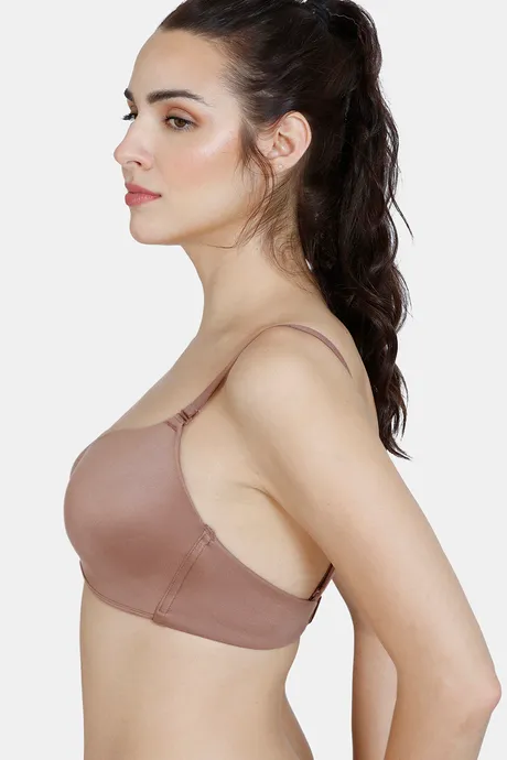 Zivame At Work Padded Non Wired 3/4th Coverage T-Shirt Bra - Beaver Fur